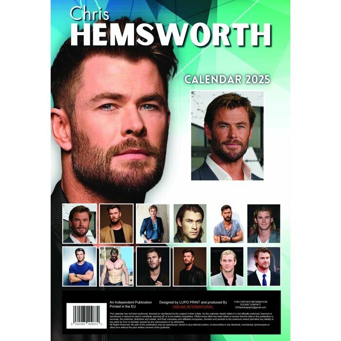 Calendrier Mural 2025 Chris Hemsworth