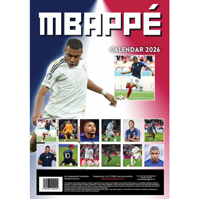 Calendrier mural 2026 Kylian Mbappé
