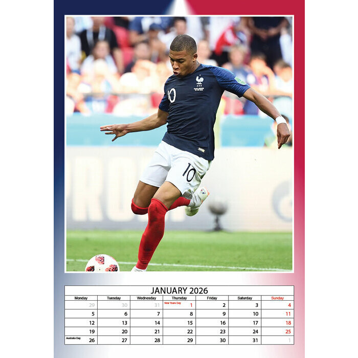 Calendrier papier 2026 Kylian Mbappé