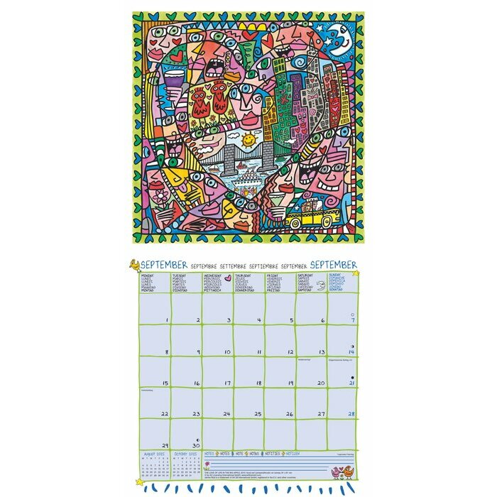 Calendrier Mural 2025Artiste James Rizzi
