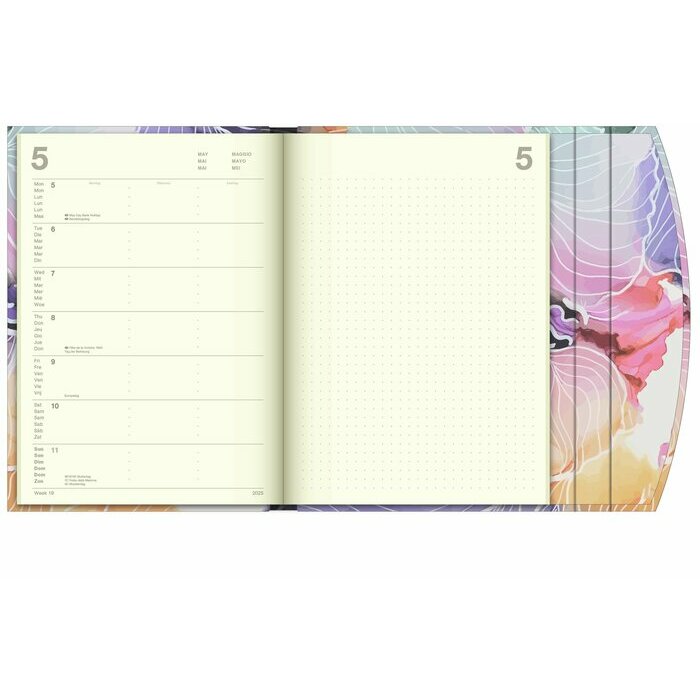 Agenda Rabat Magnétique 2025 Fleurs Aquarelle
