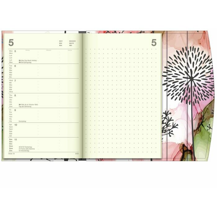 Agenda Poche RABAT Magnétique 2025 Fleurs Fantaisies