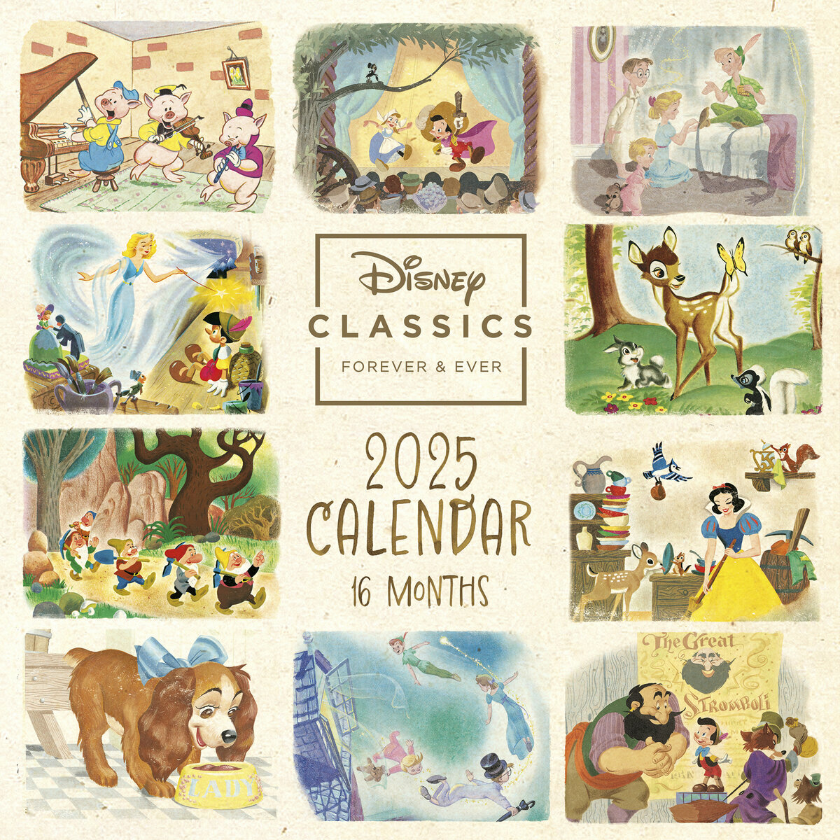 Calendrier Mural 2025 Disney Grands Classiques Fée Clochette Blanche