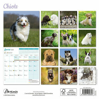 Calendrier 2025 Chiots
