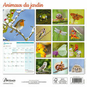 Calendrier Franais 2025 Animaux du Jardin