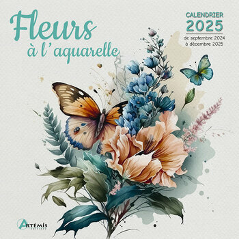 Calendrier 2025 Dessins Fleurs Aquarelle