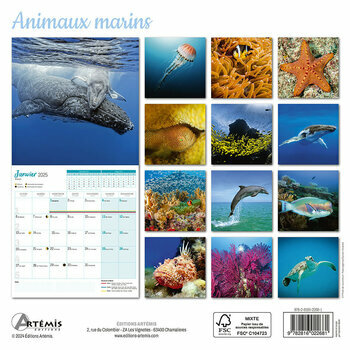 Calendrier 2025 Animaux Marins