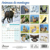 Calendrier Franais 2025 Animaux de Montagne