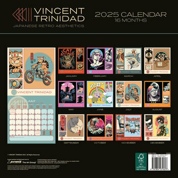 Calendrier 2025 Illustration Japonais Vincent Trinidad 