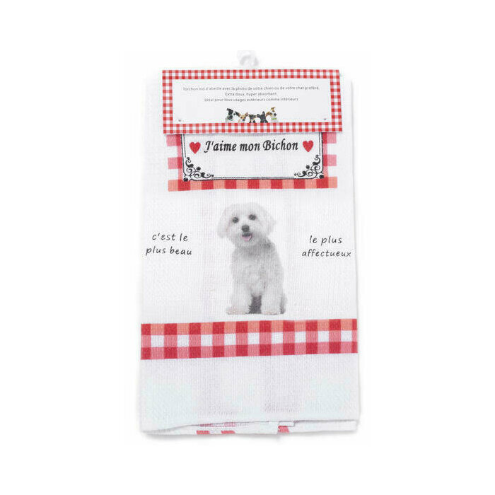 Torchon Nid d'Abeille Bichon Frisé