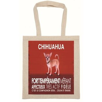 Tote Bag Sac Tissu Chihuahua Fauve