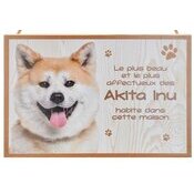 Plaque Bois Dcorative Akita Inu