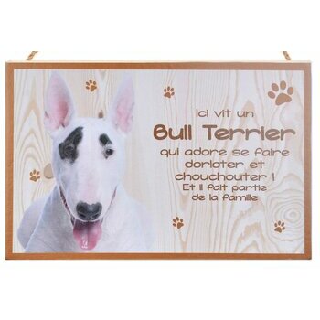 Plaque Bois Décorative Bull Terrier