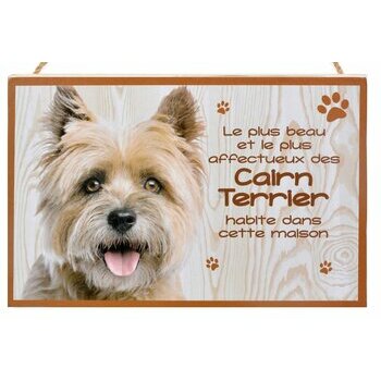 Plaque Bois Décorative Cairn Terrier