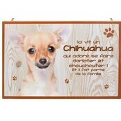 Plaque Bois Dcorative Chihuahua Poil Court