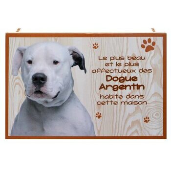 Plaque Bois Décorative Dogue Argentin