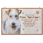 Plaque Bois Dcorative Fox Terrier Poil Dur
