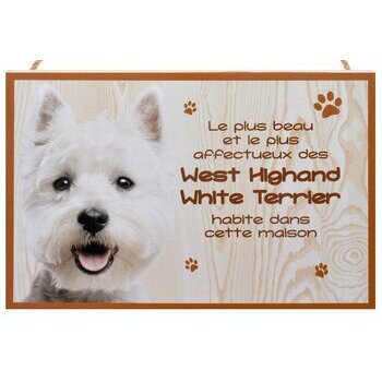 Plaque Bois Décorative West Highand White Terrier