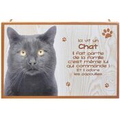 Plaque Bois Dcorative Chat (noir)