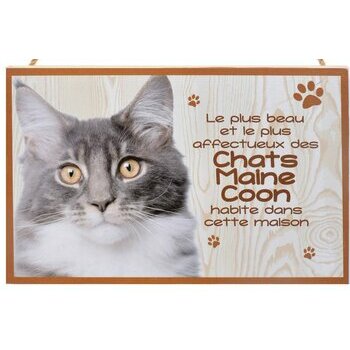 Plaque Bois Décorative Chat Maine Coon