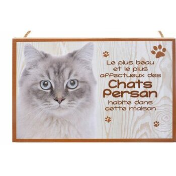 Plaque Bois Décorative Chat Persan