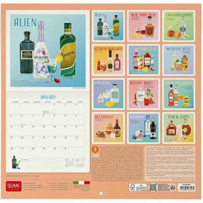 Calendrier Cheers 2025 Tchin! Cocktail Apéro Time