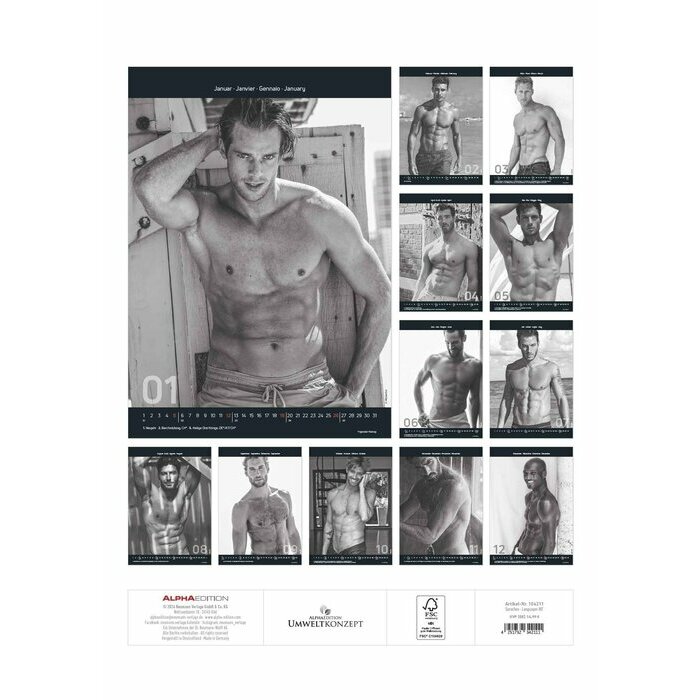 Maxi Calendrier 2025 Sexy Homme torse nu