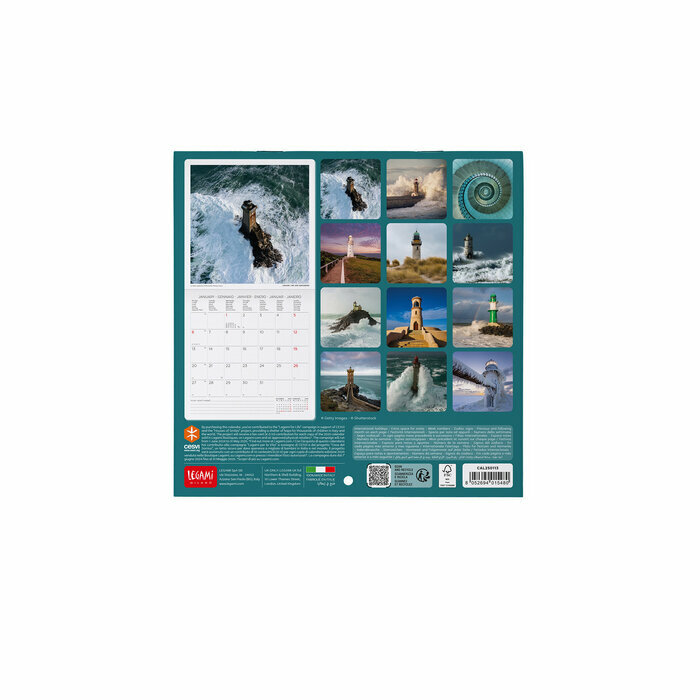 Mini Calendrier Papier 2025 Phares Maritime Océan