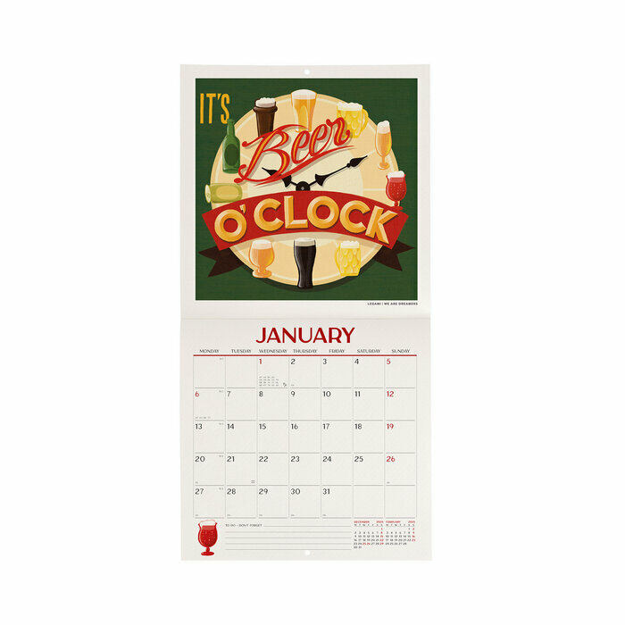 Mini Calendrier 2025 Affiche Bière Rétro