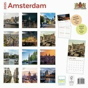 Calendrier Papier  2025 Amsterdam Pays Bas