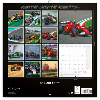 Calendrier 2025 Voitures Courses Automobile Formule 1