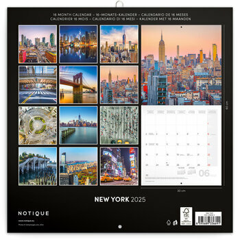 Calendrier 2025 Ville New York 