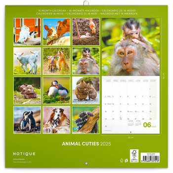 Calendrier 2025 Animaux Cutes