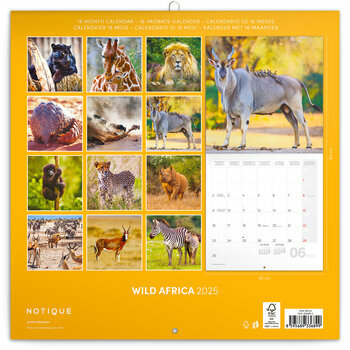 Calendrier 2025 Animaux Sauvages Savane