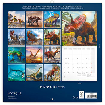 Calendrier 2025 Préhistoire et Dinosaures