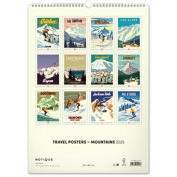 Maxi Calendrier 2025 Affiches Montagnes Vintage