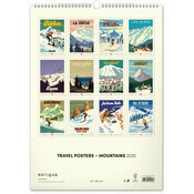 Maxi Calendrier papier vintage 2025 Affiches Montagnes Vintage