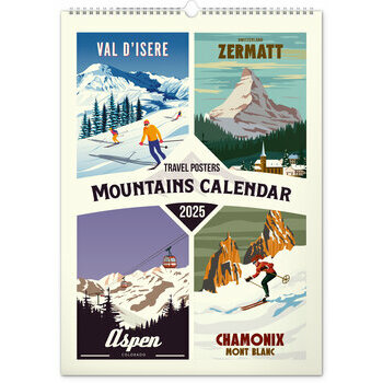 Maxi Calendrier 2025 Affiches Montagnes Vintage