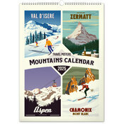 Maxi Calendrier Papier 2025 Affiches Montagnes Vintage