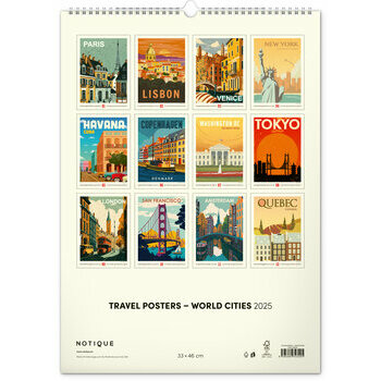 Maxi Calendrier 2025 Affiches Vintage Villes du Monde