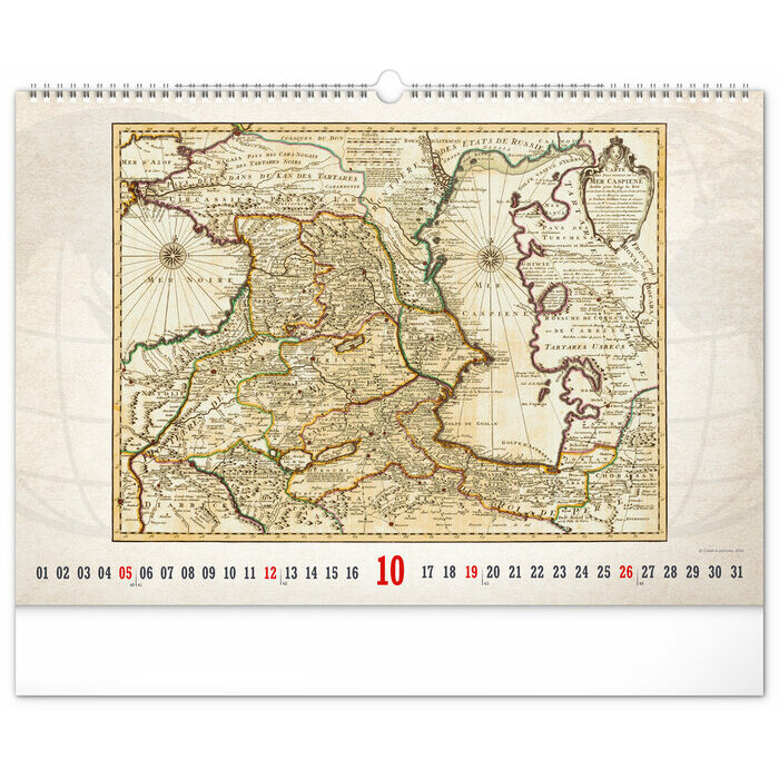 Maxi Calendrier 2025 Cartes Géographique Vintage