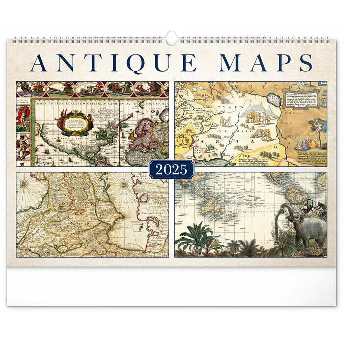 Maxi Calendrier Mural 2025 Cartes Géographique Vintage