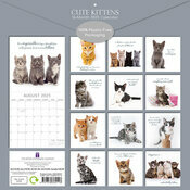 Calendrier pPapier 2025 Chatons Mignons Fond Blanc