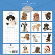 Calendrier Mural 2025 Chiens Adorables Fonds Blancs