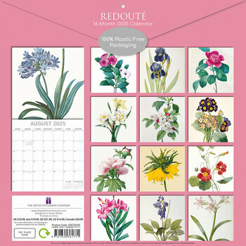 Calendrier 2025 Redouté Dessins Fleurs Botanique