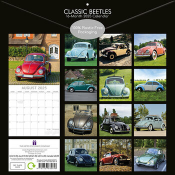 Calendrier 2025 Voitures Rétro Beetle Coccinelle