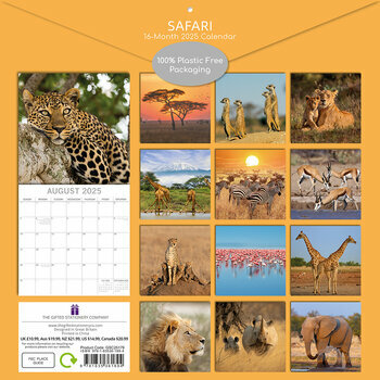 Calendrier 2025 Safari Animaux Sauvages