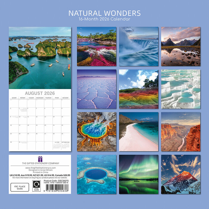Calendrier 2026 Paysages Merveilleux Naturels