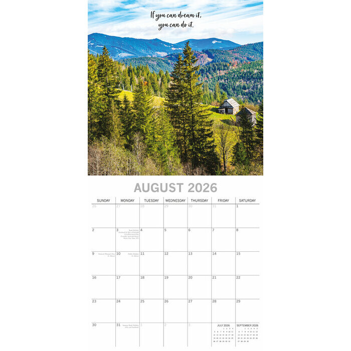 Calendrier Mural 2026 Inspiration Paysage Zen 