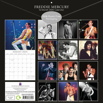 Calendrier 2025 Freddie Mercury Queen Chanteur